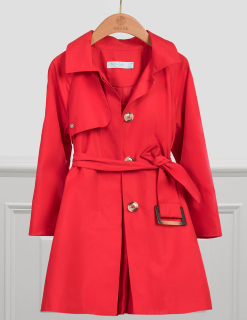 Dívčí luxusní červený jarní kabát Abel&Lula