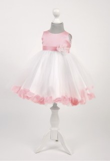 Dívčí šaty  bílo růžové Zvoneček