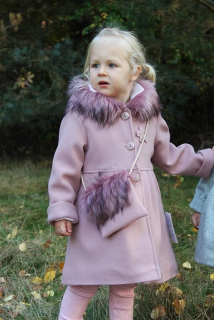 Dívčí kabát Gilda růžový s kabelkou Tylkomet